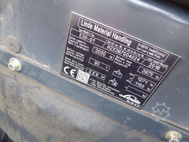 Elektrische vorkheftruck met 4 wielen Linde E30-01