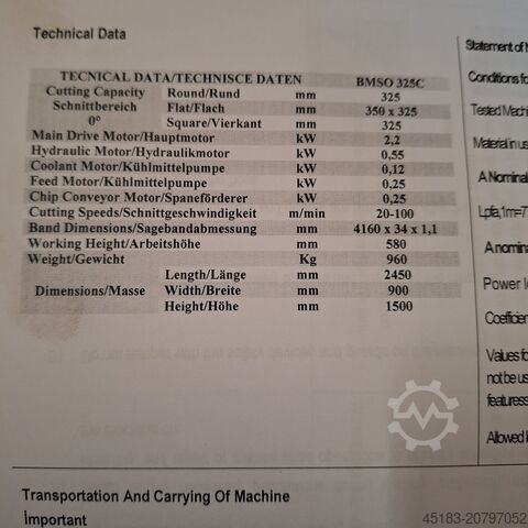 Sierra de cinta BEKA-MAK BMSO 335 C