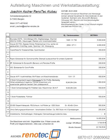 Alubau - Productiefaciliteit voor houten aluminiumframes Elumatec - Graule DG 79 - ZS170N