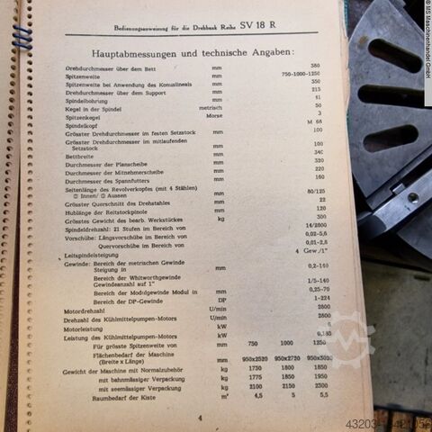 Center draaibank en doorvoerspindeldraaibank TOS SV 18R