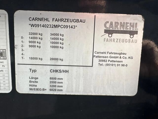 Ανατρεπόμενο φορτηγό Carnehl CHKS/HH 2 ASSER KIPPER KIPPER/TIPPER /OPLEGGER/...