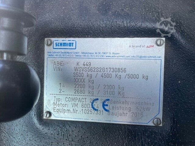 Furgoneta personalizada Schmidt Compact 200 Kleinkehrmaschine Euro6