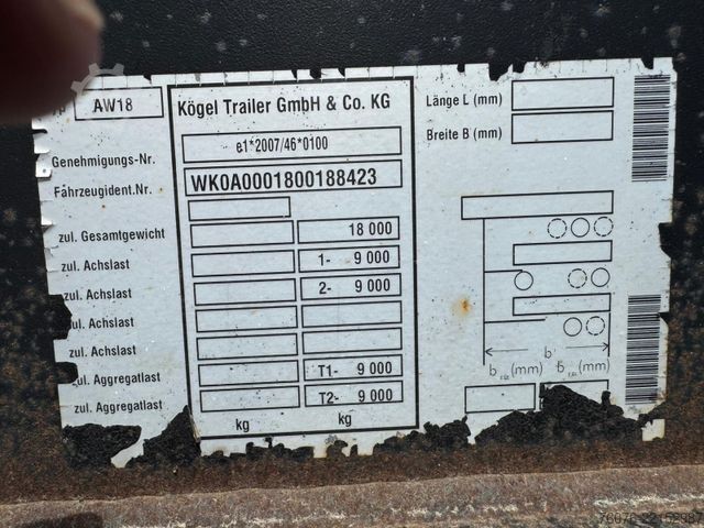 Wissellaadbak-oplegger KÖGEL AW18 - 2 Achs Lafette