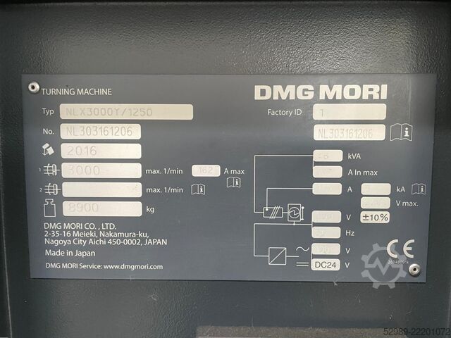 DMG MORI NLX3000/1250Y DMG MORI NLX 3000