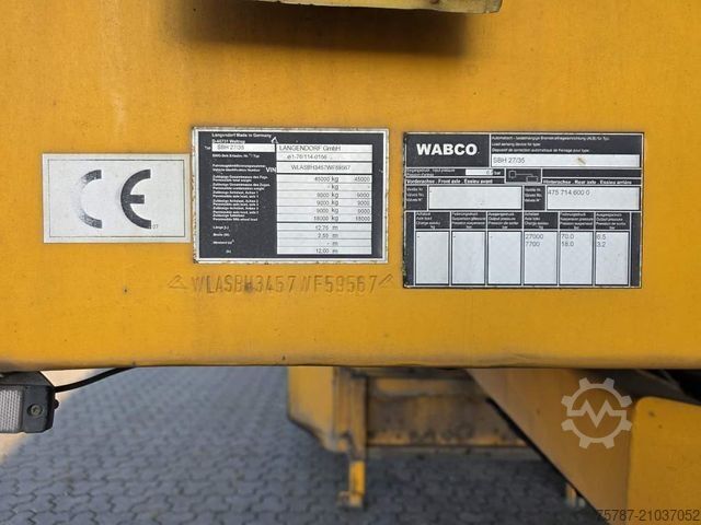 Semi-remorque LANGENDORF Innenlader Beton, SBH 27/35, Liftachse