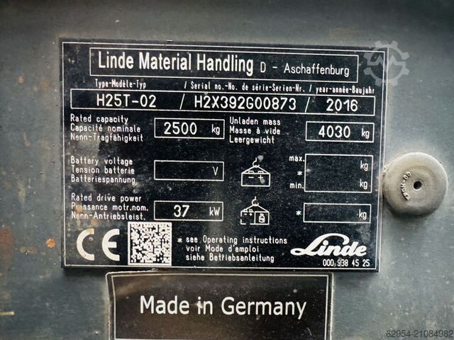 LPG'li forkliftler Linde H 25 T-02 EVO Triplex Kabine STVO ZVG