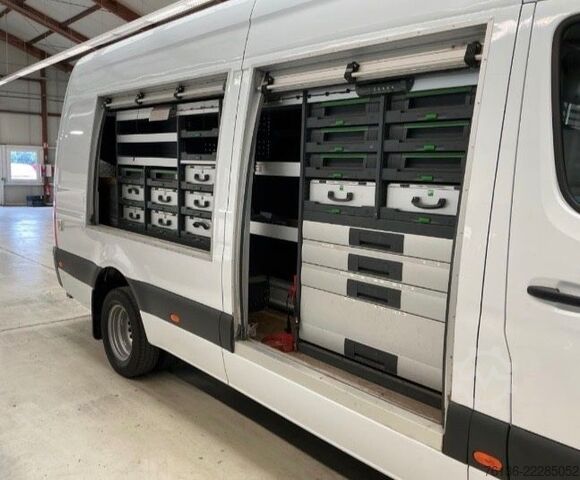 Magas tetős furgon MERCEDES-BENZ Sprinter 516 CDI Maxi Klima LED Werkstatt Rollo