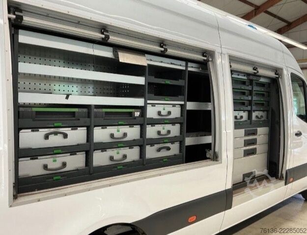 Magas tetős furgon MERCEDES-BENZ Sprinter 516 CDI Maxi Klima LED Werkstatt Rollo