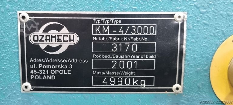 Piegatrice per lamiera OZAMECH KM-4/3000