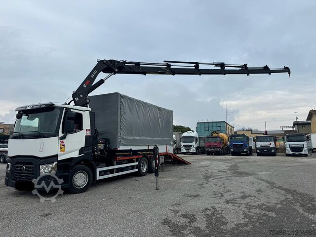 Drop side body with HIAB XS 322-6 crane Renault T 380