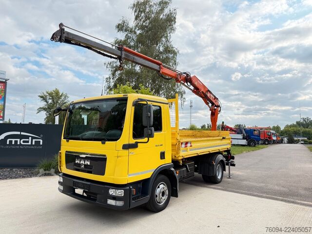 Kamion sa kranom furgon MAN TGM 8.180 Kipper KRAN Greifer