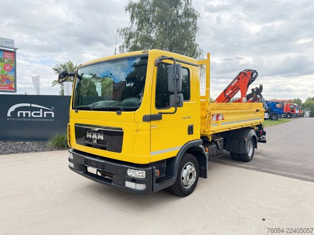 Kamion sa kranom furgon MAN TGM 8.180 Kipper KRAN Greifer