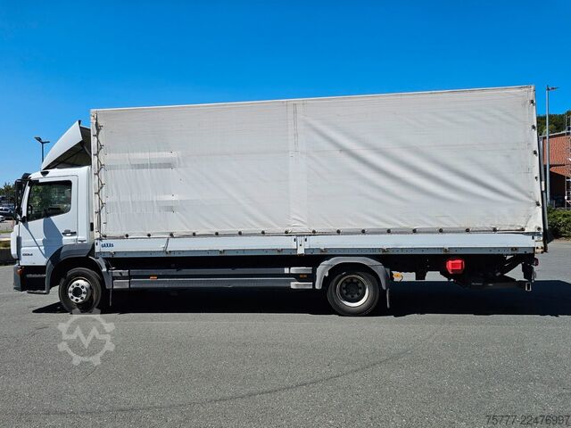 Plattewagen met zeil MERCEDES-BENZ Atego 12-24 PL-SP- Blatt/Luft- Klima- LBW