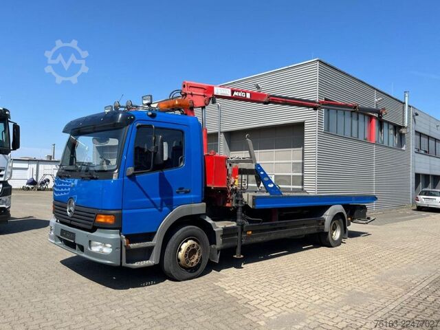 Autotransporter MERCEDES-BENZ Atego 1218 L Pritsche Kran Verschiebepl.+Brille