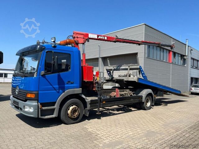 Autotransporter MERCEDES-BENZ Atego 1218 L Pritsche Kran Verschiebepl.+Brille