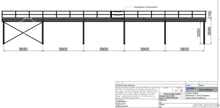 200 m² Lagerbühne Nedcon 29,5 m x 6,7 m Nedcon Lagerbühne