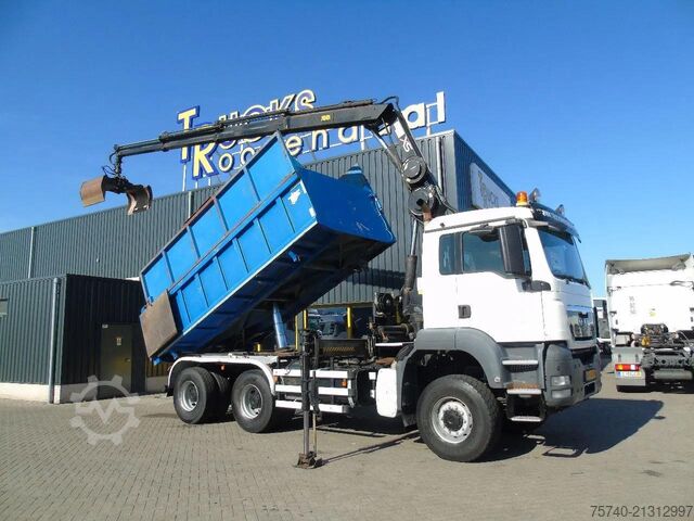 3 oldalú billenő MAN TGX + 6x6 + HIAB 166 E3 HIPRO + 3SIDE TIPPER