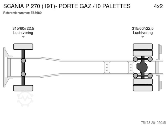 Laadplatform SCANIA P 270 (19T)- PORTE GAZ /10 PALETTES