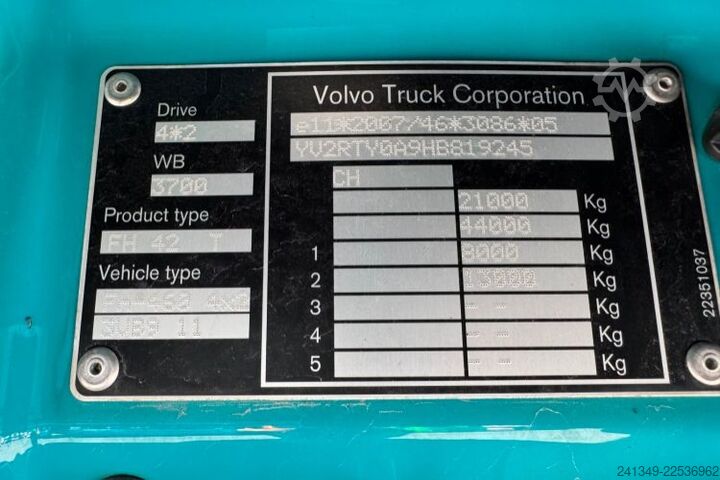 Τυπική μονάδα τράκτορα VOLVO FH-460 XXL 2x Tanks 1200L