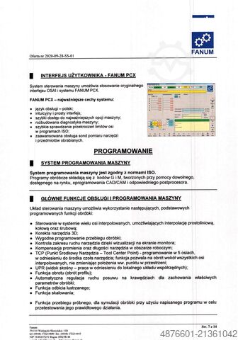 5-αξονικό CNC κέντρο κατεργασίας FANUM SIGMA 5-OSIOWA OBRABIARKA CNC