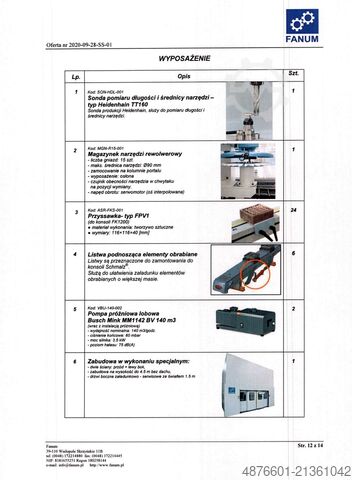 5-αξονικό CNC κέντρο κατεργασίας FANUM SIGMA 5-OSIOWA OBRABIARKA CNC