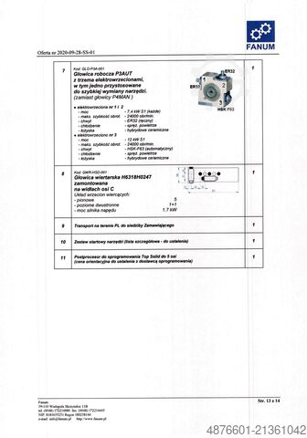 5-αξονικό CNC κέντρο κατεργασίας FANUM SIGMA 5-OSIOWA OBRABIARKA CNC