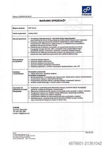 5-αξονικό CNC κέντρο κατεργασίας FANUM SIGMA 5-OSIOWA OBRABIARKA CNC