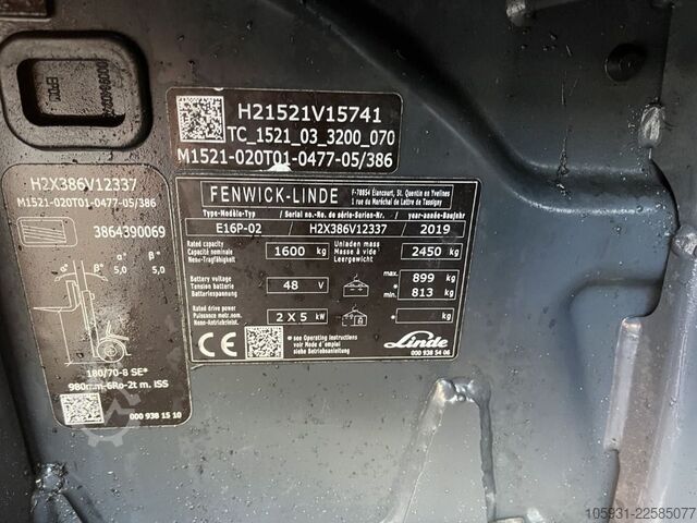 Electric 4-wheel forklift Linde E16P-02