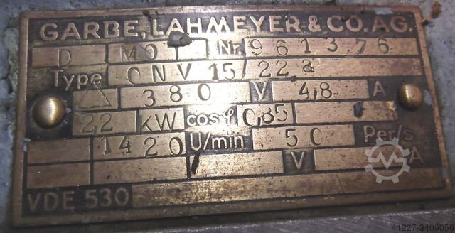Elmotor 2,2 kW 1420 varv / min Garbe Lahmeyer 0NV 15/22a