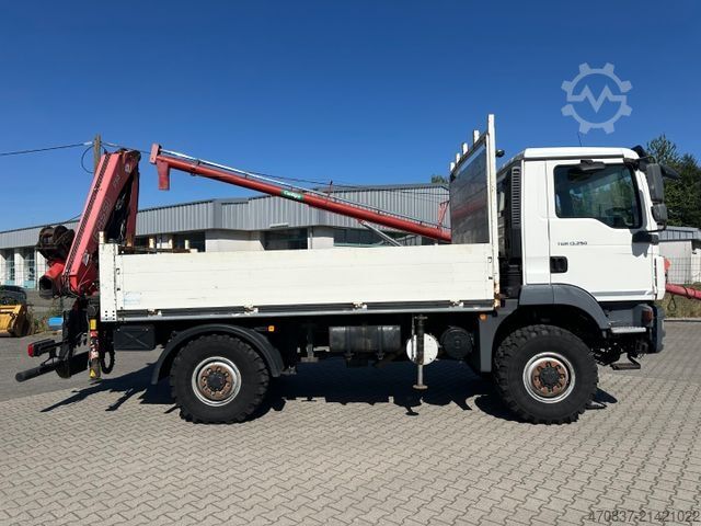 LKW mit Pritsche (offen) MAN TGM 13.250 / 4x4 / Fassi F 95 / Funk / Seilwinde