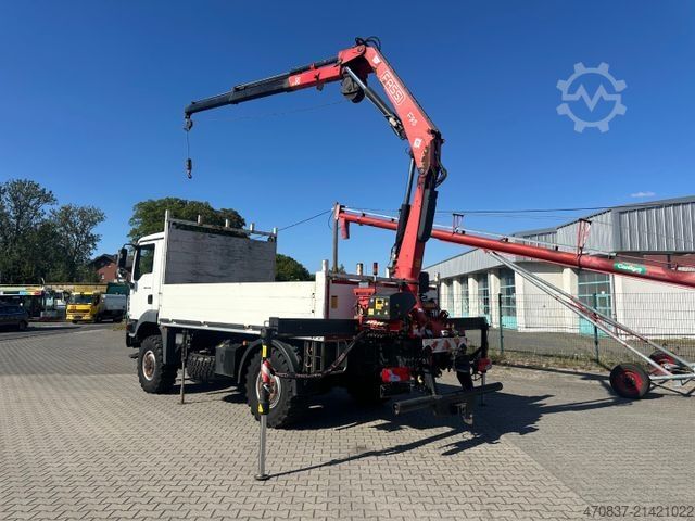 LKW mit Pritsche (offen) MAN TGM 13.250 / 4x4 / Fassi F 95 / Funk / Seilwinde