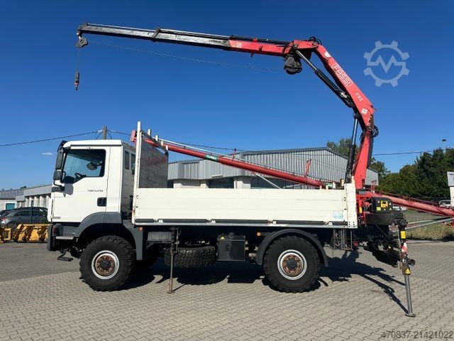 LKW mit Pritsche (offen) MAN TGM 13.250 / 4x4 / Fassi F 95 / Funk / Seilwinde