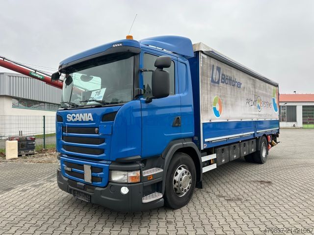 Kamion sa ravnom platformom i ceradom SCANIA G 280 / LBW / Pritsche 7,3 m / 1 x Liege
