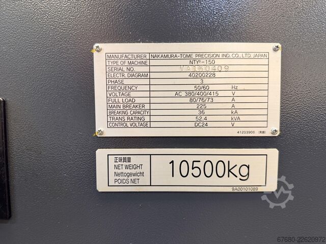 Centro de torneamento e fresagem CNC Nakamura-Tome Super NTY3-150