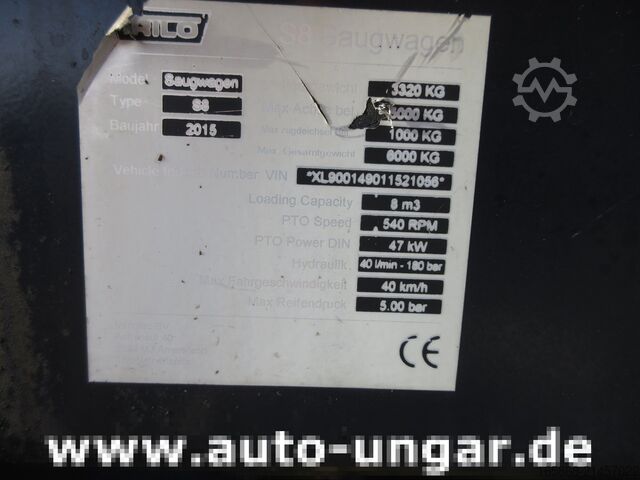 φορτηγό δεξαμενή κενού Trilo S8 Kehrsaugwagen 2015 sweep & collect