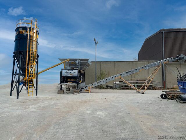 Stație mobilă de dozare a betonului FABO Mobile Concrete Batching Plant 30 m3/h Mobile Concrete Batching Plant