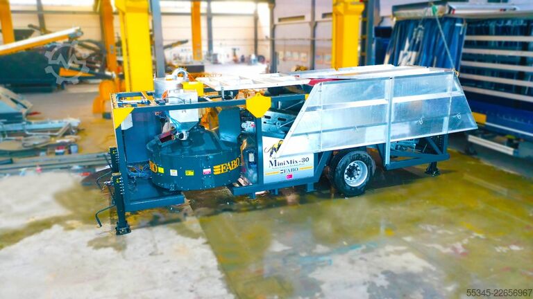 Stație mobilă de dozare a betonului FABO Mobile Concrete Batching Plant 30 m3/h Mobile Concrete Batching Plant