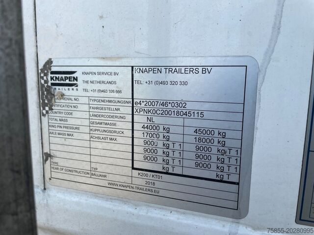 Walking floor knapen K200 90m3 / BPW Disc / NL Trailer / APK-TÜV 12-25