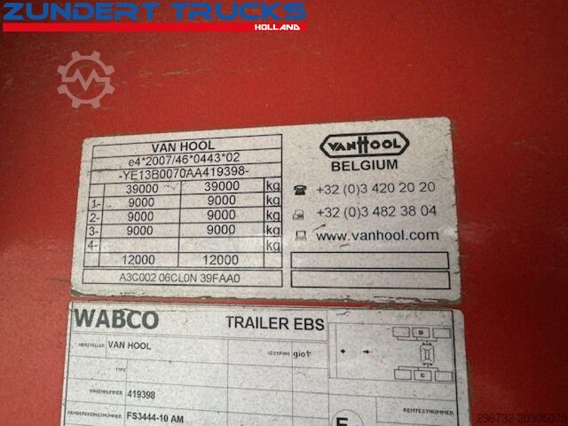 Schuifzeilen Van Hool 3 AS SCHUIFZEILEN TRAILER