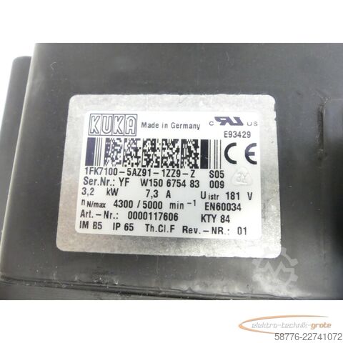 Jednostka sterująca KUKA 1FK7100-5AZ91-1ZZ9-Z S05 Servomotor SN: YFW150675483009