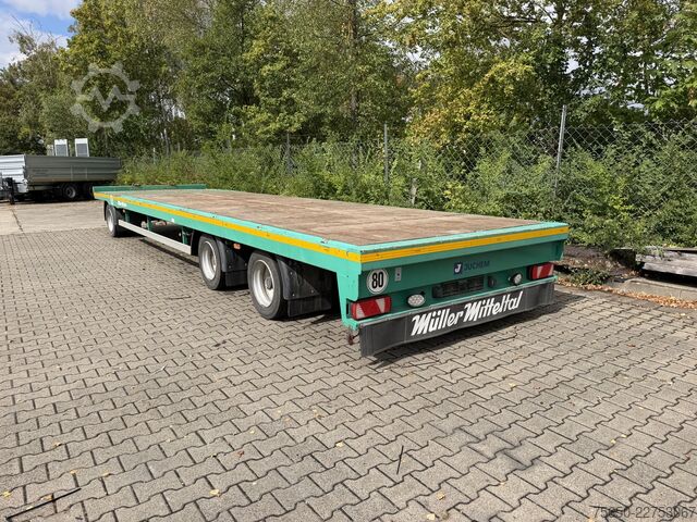 Alçak şasi römork Müller-Mitteltal TP 24,0  3 Achs Jumbo Prischen 9,40 m, Wenig Benutzt