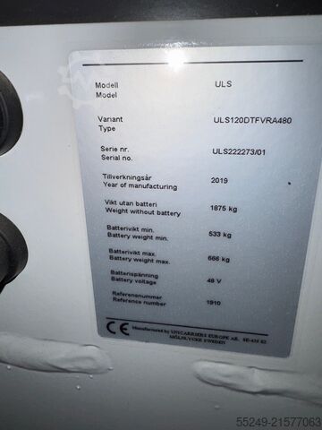 Carretilla retráctil UniCarriers ULS120 480