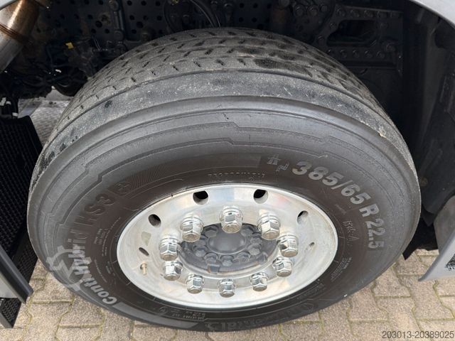 Flaklastbil med kapell MERCEDES-BENZ Actros 4x2 Pritsche Plane Laderampe + Anhänger