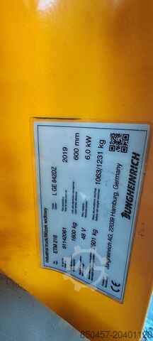 Reach Trucks Jungheinrich ETM 216 8.42m/ 2019y/ 1.6t/ 10824h