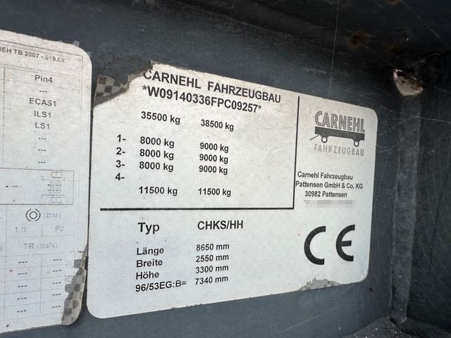 Sklopný návěs CARNEHL CHKS / HH Hardox 28m³