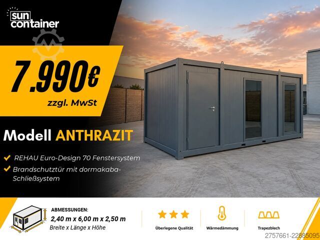 Δοχείο γραφείου Bürocontainer / Wohncontainer / Baucontainer Modell ANTHRAZIT