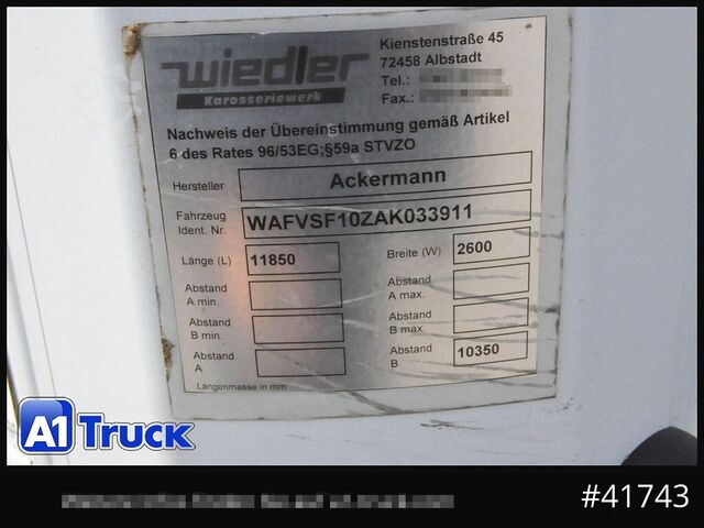 Kühlauflieger ACKERMANN Kühlauflieger, Lenkachse, City  LBW,