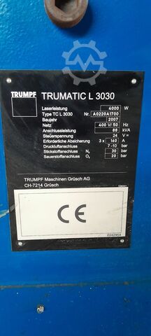 Mașină de tăiere cu laser TRUMPF TruMatic L3030