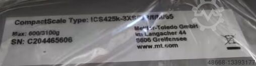 Wagi precyzyjne Wagi przemysłowe Mettler Toledo ICS425 K-3XS/ DR/F/m/65