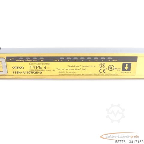 Component Omron F3SN-A1207P25-D Lichtvorhang - Empfänger SN:D0402Z01A